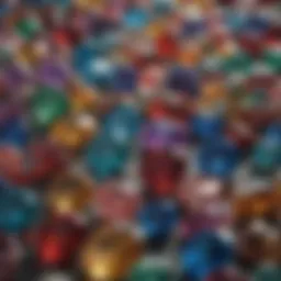 Close-up of various gemstones showcasing their unique colors and textures