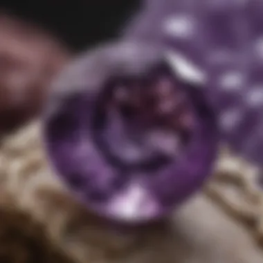 Close-up of amethyst gemstone highlighting its vibrant purple hue