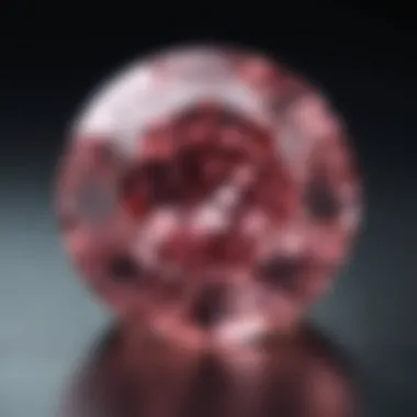 An elegant pink diamond reflecting light