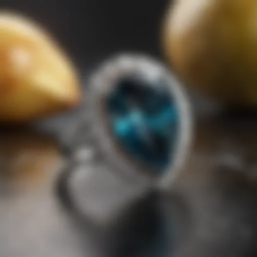 Elegant pear-shaped gemstone ring setting showcasing contemporary design