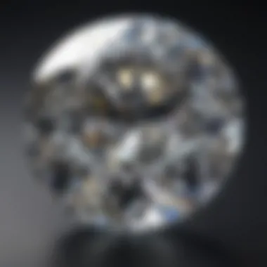 Close-up view of diamond quality characteristics