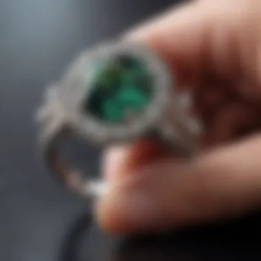 Artisan crafting a unique engagement ring featuring a peacock green sapphire