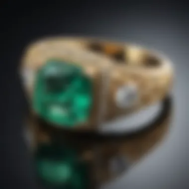 Close-up of emerald ring highlighting clarity and cut