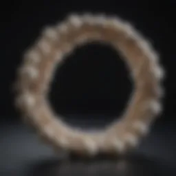 An elegant string of pearls displayed on a velvet surface