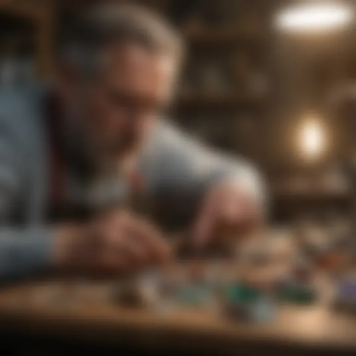 Craftsman working meticulously on a piece of custom jewelry