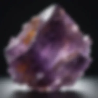 Close-up of amethyst crystal showcasing its beauty