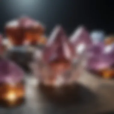 Crystals Arranged for Meditation A serene scene of crystals arranged for meditation