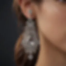 Elegant display of imitation diamond earrings showcasing their brilliance.