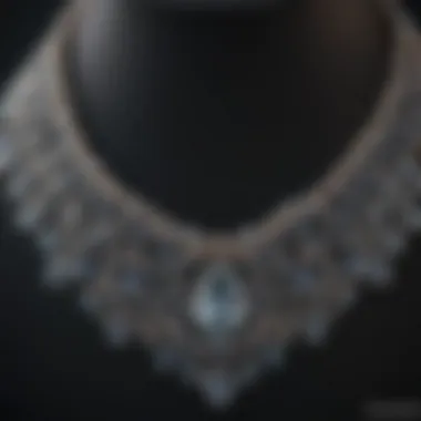 An array of dazzling diamond necklaces displayed artistically