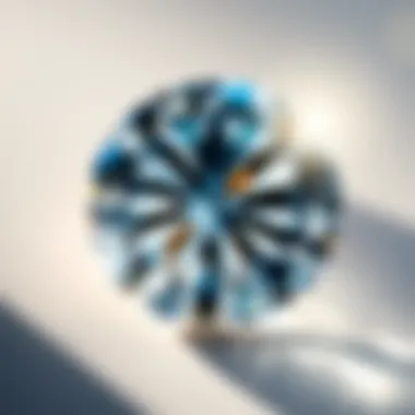 A close-up of a diamond's facets reflecting light