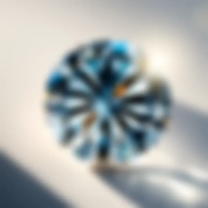 A close-up of a diamond's facets reflecting light