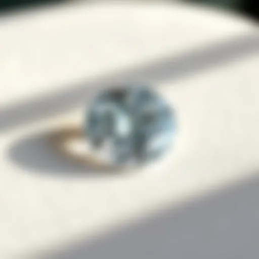 A close-up view of a dazzling loose diamond resting on a velvet surface.