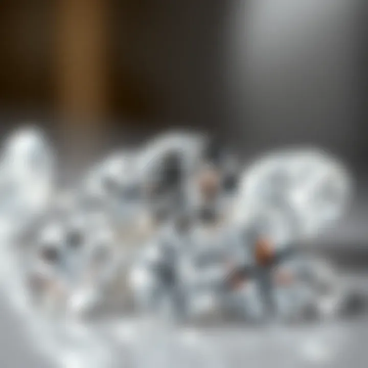 A beautifully arranged display of various cut diamonds showcasing their brilliance.