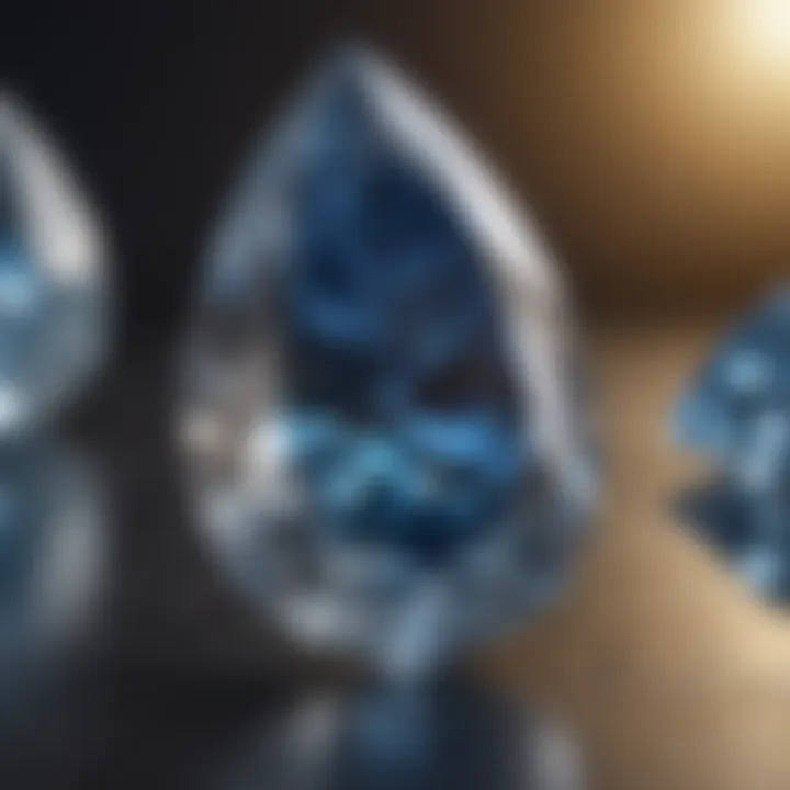 Brilliant close-up of the Blue Nile Pear Diamond showcasing its unique cut and clarity.