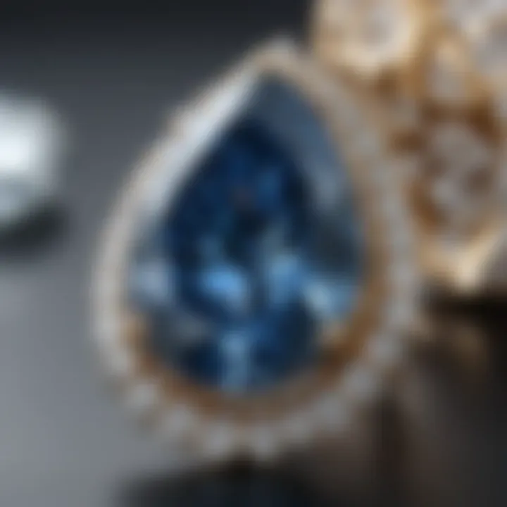 Elegant display of the Blue Nile Pear Diamond in an exquisite jewelry setting.