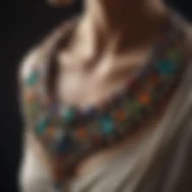 Cultural Heritage in Gemstone Settings An intricate necklace showcasing unique gemstone settings reflecting cultural heritage.