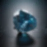 Close-up of a dazzling Caribbean blue diamond showcasing its vibrant hue