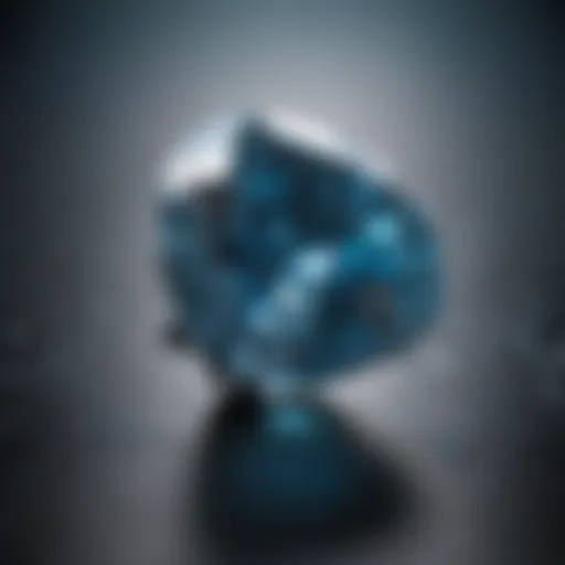 Close-up of a dazzling Caribbean blue diamond showcasing its vibrant hue