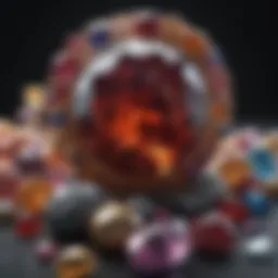 A vibrant display of gemstones showcasing their natural beauty