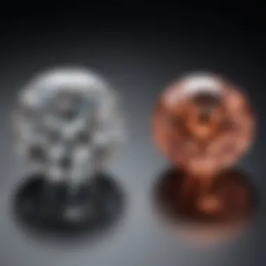 Natural vs. Laboratory-Grown: A Comparison A side-by-side comparison of laboratory-grown and natural diamonds highlighting their similarities