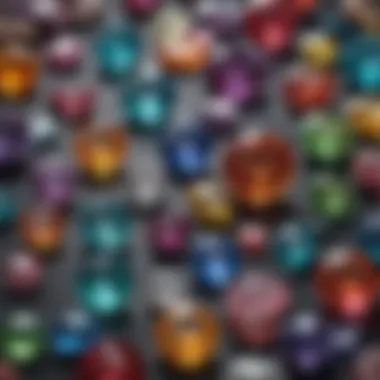 Diverse Gemstone Palette A vibrant collection of various gemstones showcasing their unique colors and cuts.
