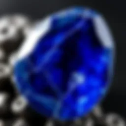 A close-up view of natural sodalite showcasing its deep blue color and white veining.