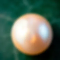 Stunning close-up of a pearl with iridescent shine