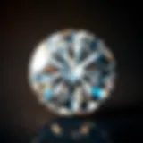 Close-up of a round diamond showcasing its brilliance