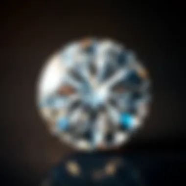 Close-up of a round diamond showcasing its brilliance