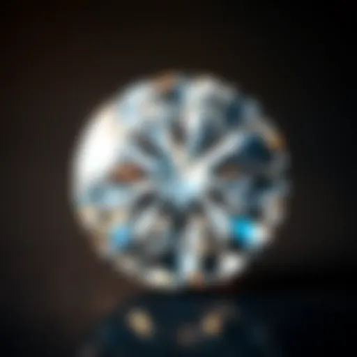 Close-up of a round diamond showcasing its brilliance