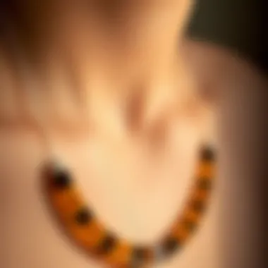 Elegantly Crafted Tiger Eye Necklace A finely crafted tiger eye necklace showcased against a neutral background, emphasizing its elegance.