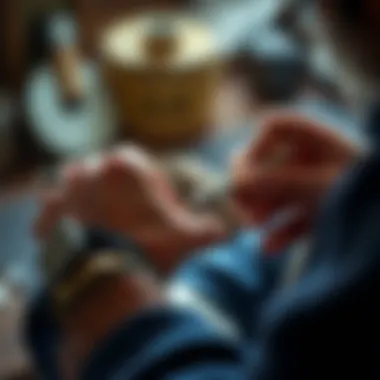 An artisan carefully designing a custom engagement ring
