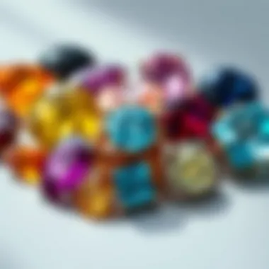 An array of various gemstones suitable for engagement rings