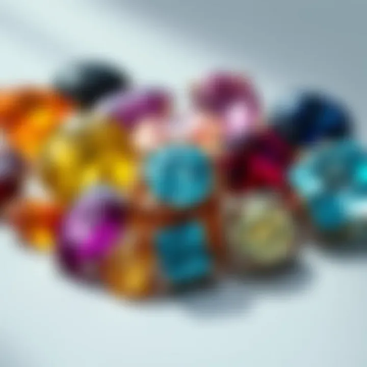An array of various gemstones suitable for engagement rings