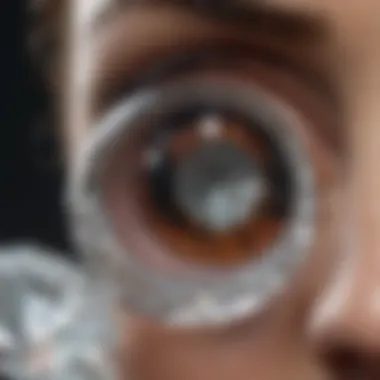 Examining Diamond Clarity Close-up of a diamond with magnifying loupe