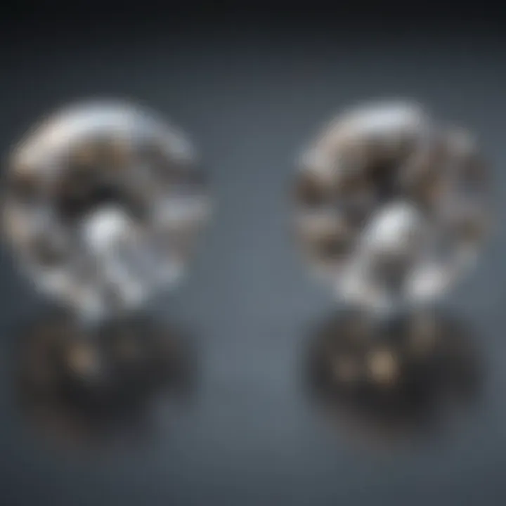 Comparison between a genuine diamond and a cubic zirconia