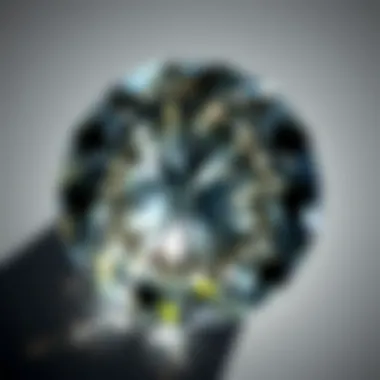 Close-up of a sparkling diamond highlighting its facets