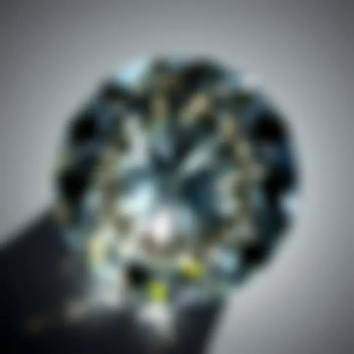 Close-up of a sparkling diamond highlighting its facets