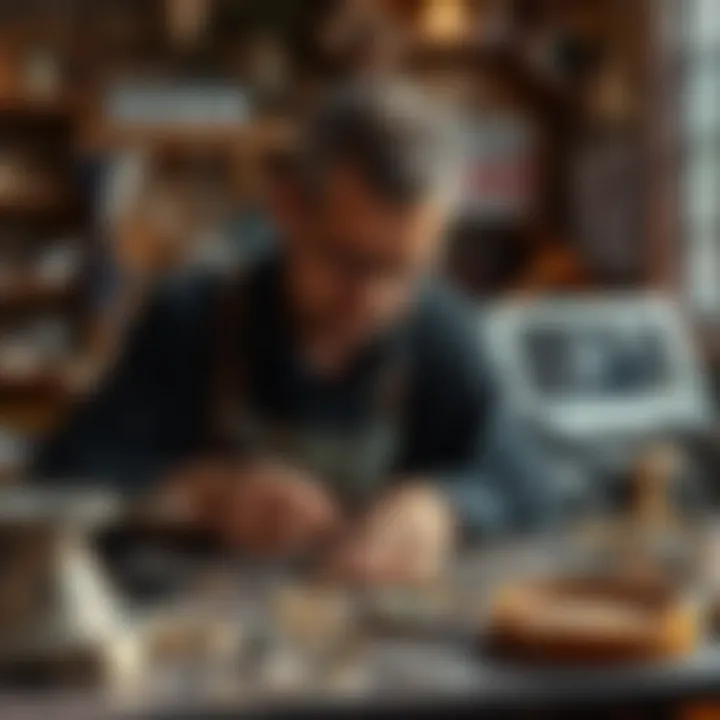 Expert Artisans in the Downtown Jewelry District Artisans skillfully crafting unique jewelry pieces