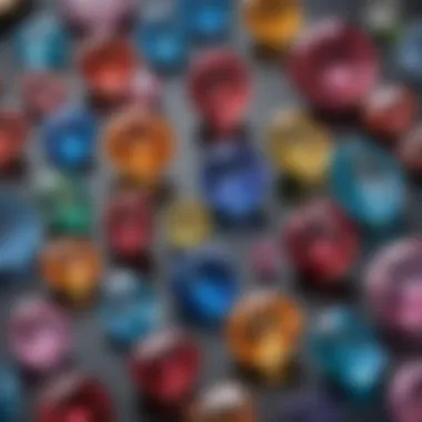 An array of gemstones cut in various elegant styles, emphasizing their unique shapes