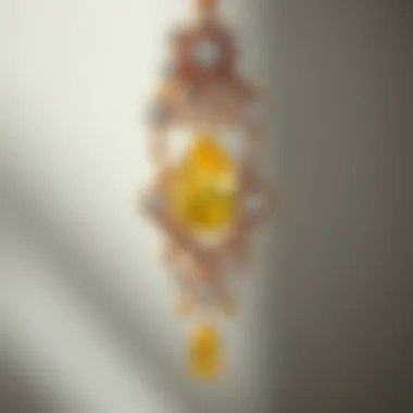 An elegant jewelry piece featuring both yellow and white diamonds
