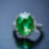 Close-up of an emerald green sapphire showcasing its rich color and clarity