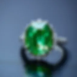 Close-up of an emerald green sapphire showcasing its rich color and clarity