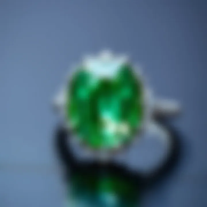 Close-up of an emerald green sapphire showcasing its rich color and clarity