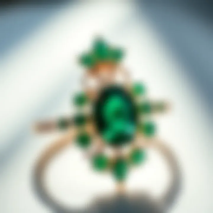 A beautifully crafted piece of jewelry featuring emerald green sapphires