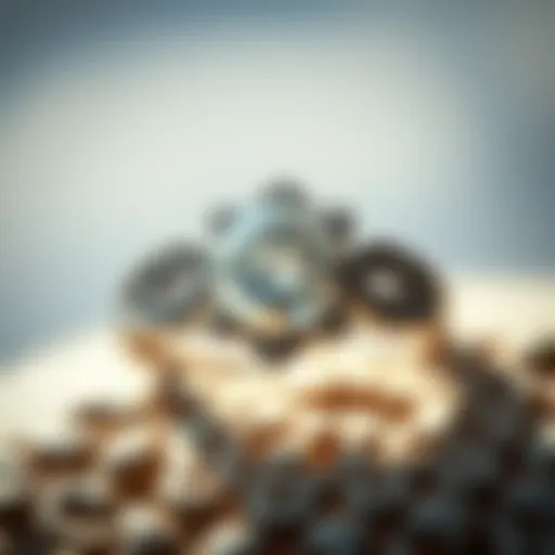 A close-up view of a sparkling diamond engagement ring showcasing its intricate design and craftsmanship.