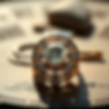 An artistic representation of cultural symbols associated with engagement rings across different societies.