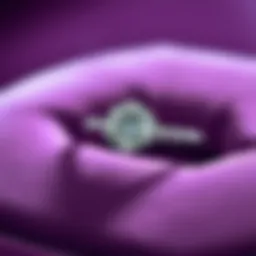 Elegant diamond engagement ring displayed on a velvet surface