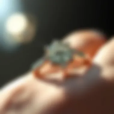 Gemstone Brilliance in Engagement Rings Close-up of a beautifully crafted engagement ring highlighting gemstone brilliance