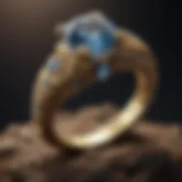 Ancient engagement ring adorned with symbolic carvings